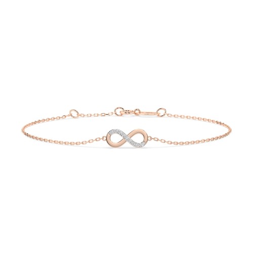 14K Red Gold Diamond Bracelet “Infinity”