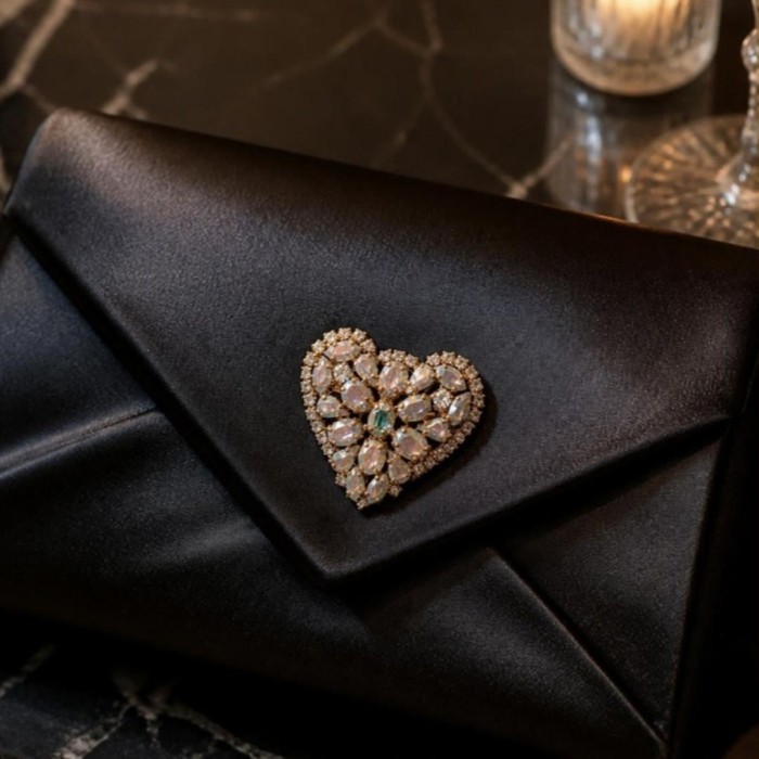Segė moterims DiamondSky „Crystal Heart II“ (Aurora Borealis) su Swarovski kristalais
