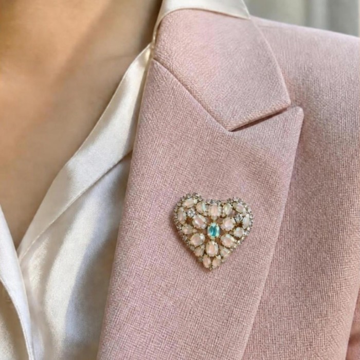 Segė moterims DiamondSky „Crystal Heart II“ (Aurora Borealis) su Swarovski kristalais
