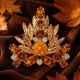 Segė moterims DiamondSky „Kristalo Šakelė II (Light Amber / Topaz / Golden Shadow)“ su Swarovski kristalais