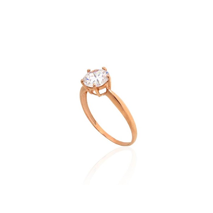 Gold Cubic Zirconia Ring “Solitaire XIV”