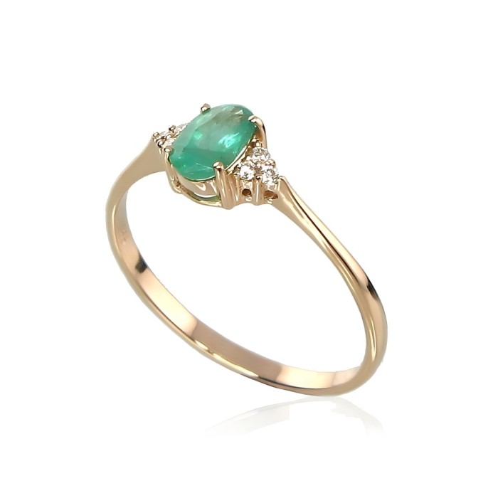 Gold Diamond and Emerald Ring “Grace IX”