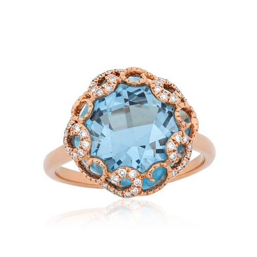 Gold Diamond and Topaz Ring “Henry II”