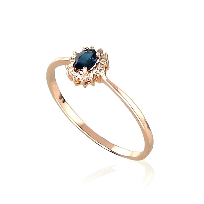 Gold Diamond and Sapphire Ring “Ferro VI”