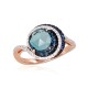 Gold Diamond, Topaz and Sapphire Ring “Constellation II”