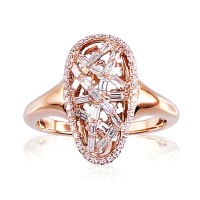 Gold Diamond Ring “Golden Web”