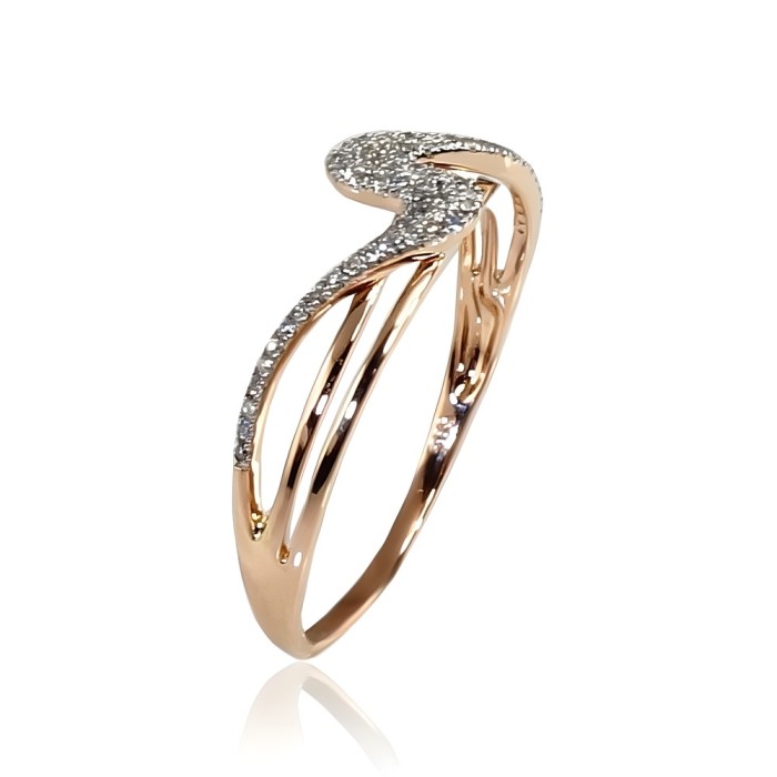 Gold Diamond Ring “Sea Wave II”