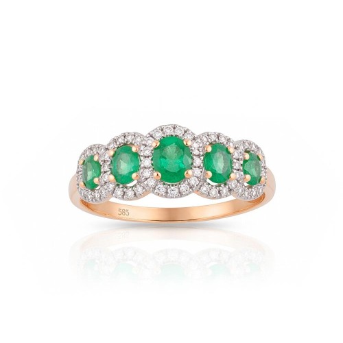 Gold Diamond and Emerald Ring “Jenny IV”