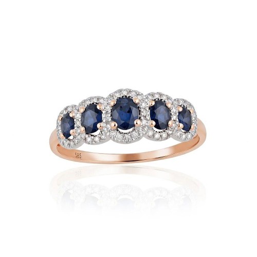 Gold Diamond and Sapphire Ring “Jenny”
