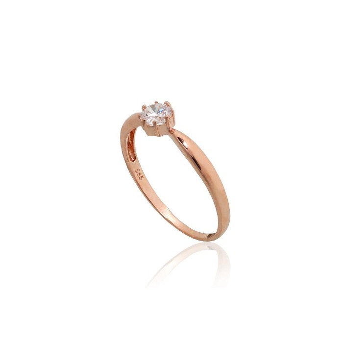 Gold Cubic Zirconia Ring “Solitaire XI”