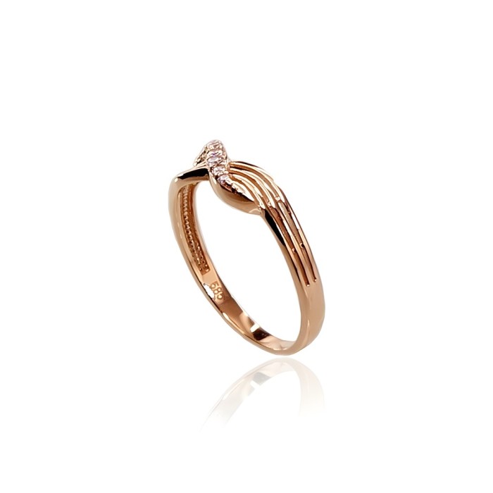 Gold Cubic Zirconia Ring “Waves of Light”