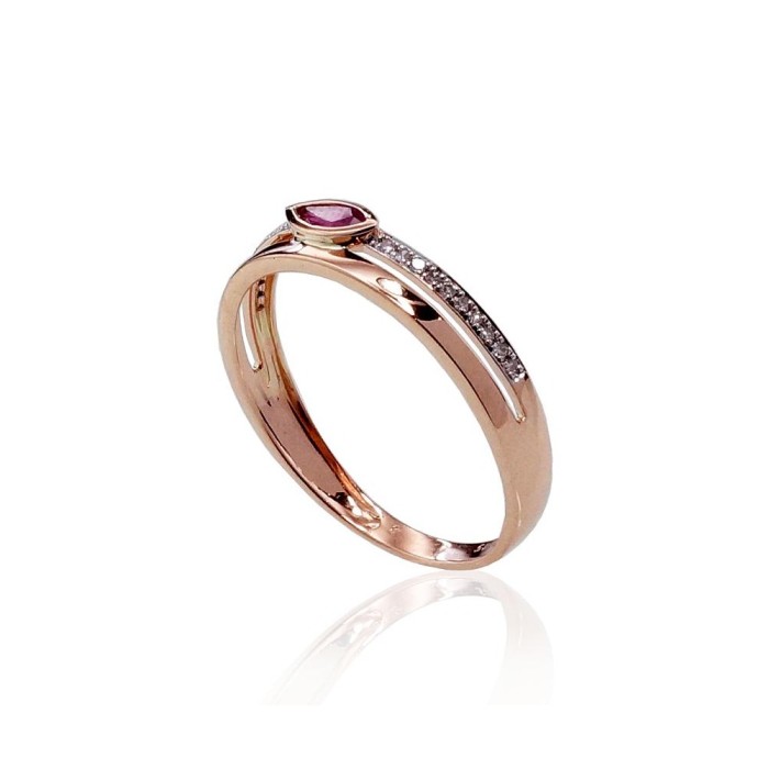 Gold Diamond and Ruby Ring “Heavenly Gift IV”