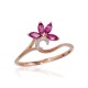 Gold Diamond and Ruby Ring “Crystallite V”