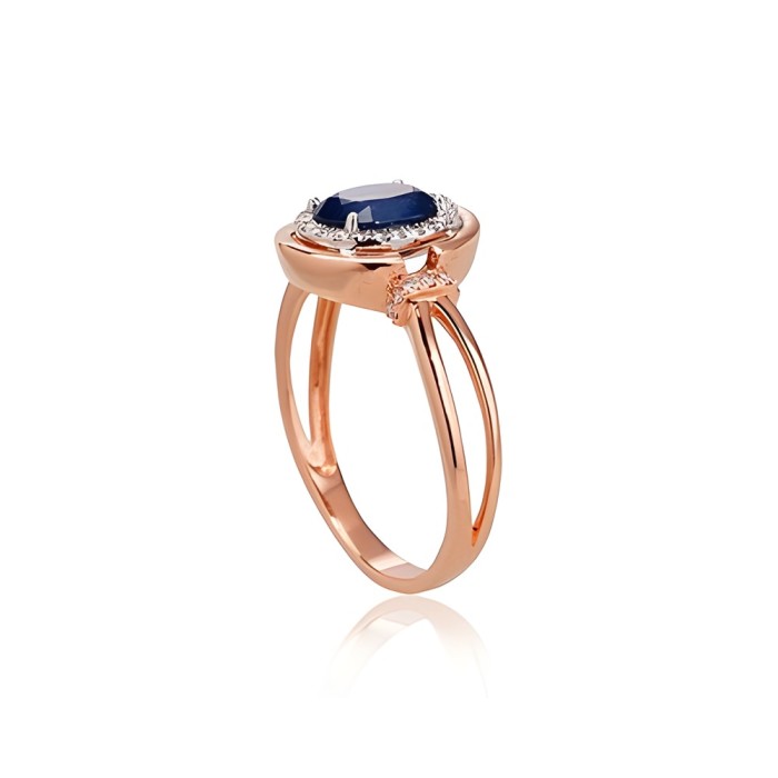 Gold Diamond and Sapphire Ring “Ferro IX”