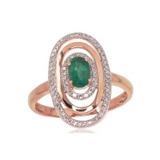Gold Diamond and Emerald Ring “Emma II”