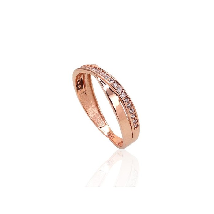 Gold Cubic Zirconia Ring “Golden Pattern XV”
