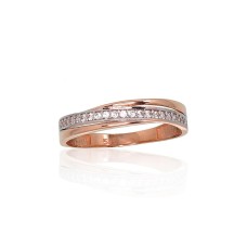 Gold Cubic Zirconia Ring “Golden Wave XX”