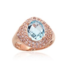 Gold Cubic Zirconia and Topaz Ring “Morrigan II”