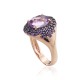 Gold Cubic Zirconia and Amethyst Ring “Morrigan III”