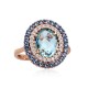 Auksinis žiedas su cirkoniais ir topazais „Morrigan XIII“
