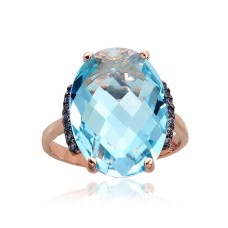 Gold Cubic Zirconia and Topaz Ring “Royal Topaz VII”
