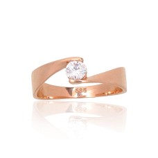 Gold Cubic Zirconia Ring “Comet XII”