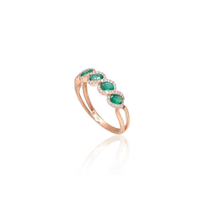 Gold Diamond and Emerald Ring “Athena IV”