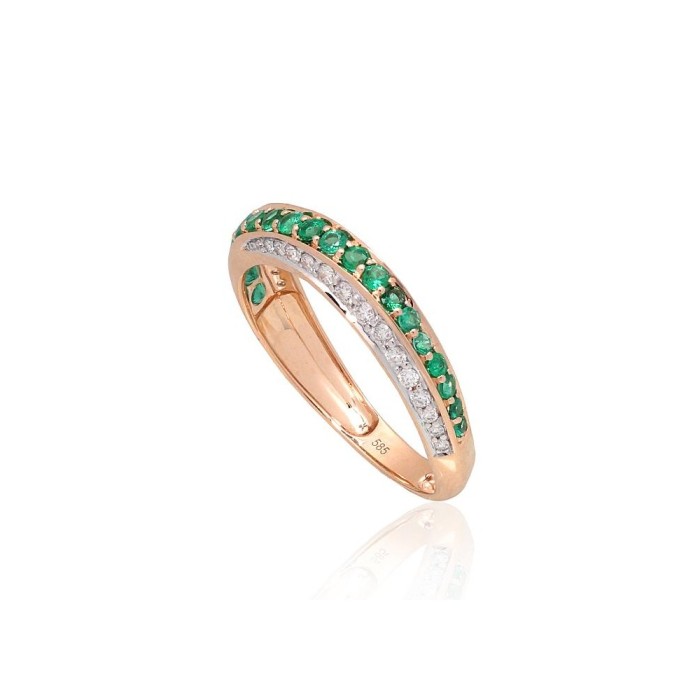 Gold Diamond and Emerald Ring “Roxana III”
