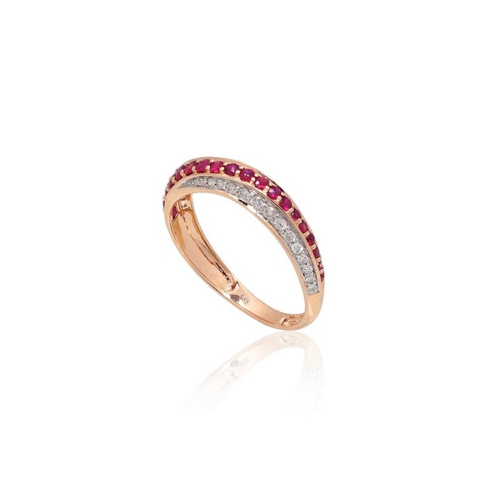 Gold Diamond and Ruby Ring “Roxana IV”