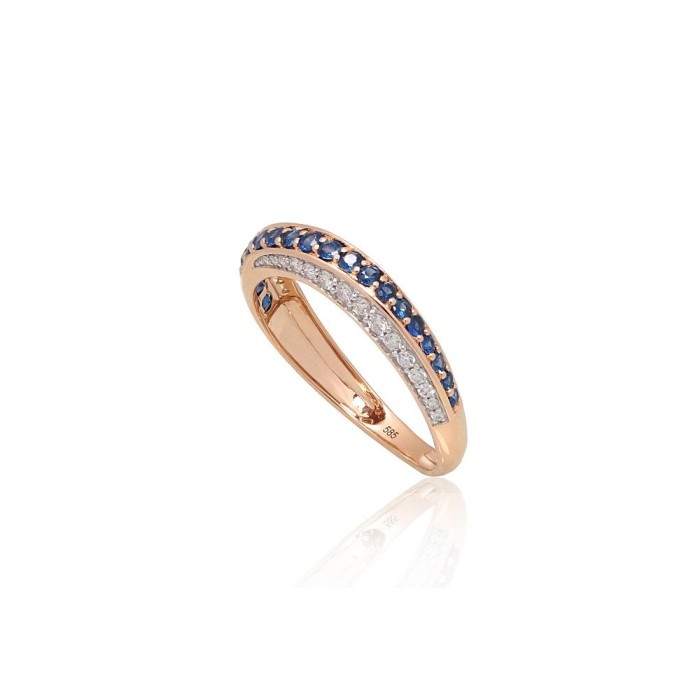 Gold Diamond and Sapphire Ring “Roxana V”