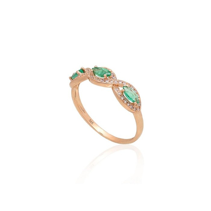Gold Diamond and Emerald Ring “Athena X”