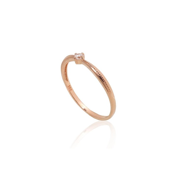 Gold Cubic Zirconia Ring “Solitaire II”