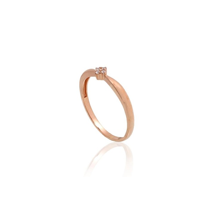 Gold Cubic Zirconia Ring “Solitaire III”
