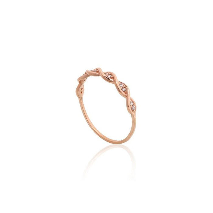Gold Cubic Zirconia Ring “The Shine Of The Waves”