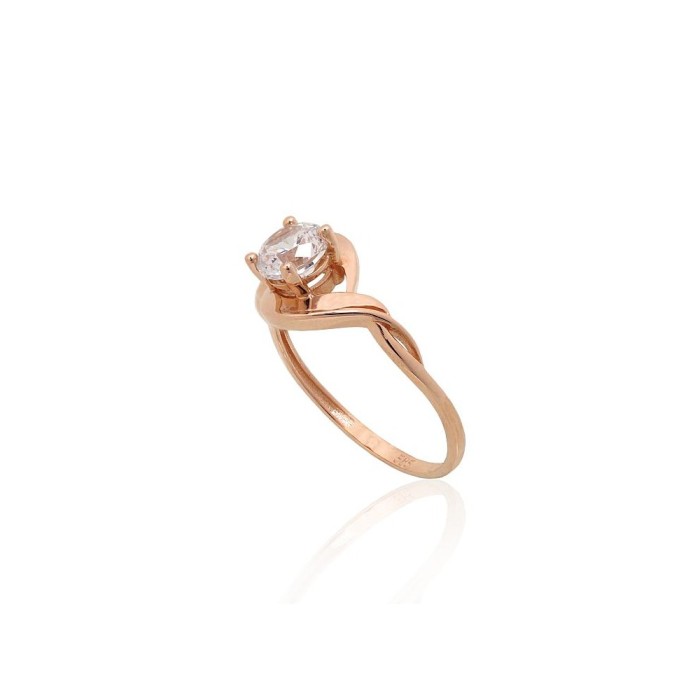Gold Cubic Zirconia Ring “Wave of Light”