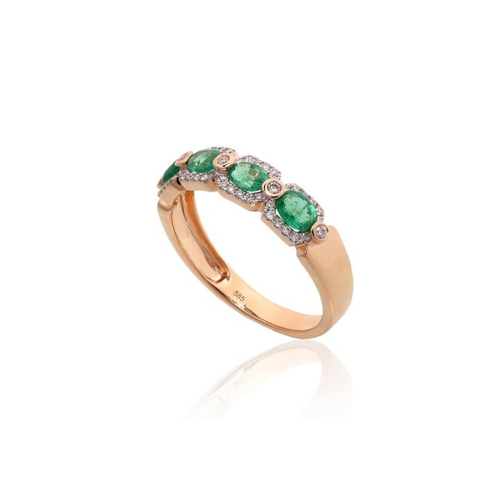 Gold Diamond and Emerald Ring “Emerald Grail”