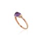 Gold Diamond and Amethyst Ring “Whisper of Stars”