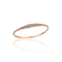 Gold Cubic Zirconia Ring “Sparkling Line”