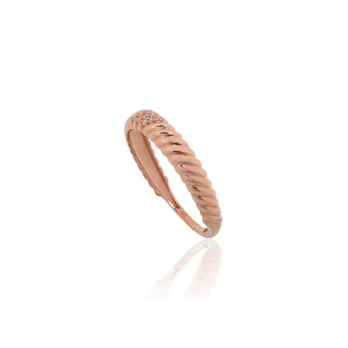 Gold Cubic Zirconia Ring “Twisted Spark”