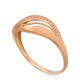 14K Red Gold Cubic Zirconia Ring “Tidal Rhythm”