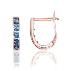 14K Red Gold Cubic Zirconia Earrings “Confetti XV”