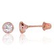 14K Red Gold Cubic Zirconia Stud Earrings “Spark II”