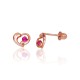 14K Red Gold Cubic Zirconia Stud Earrings “Aramis III”