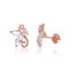 14K Red Gold Cubic Zirconia Stud Earrings “Golden Moth”