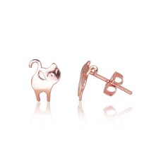 14K Red Gold Stud Earrings “Kitty II”