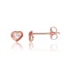 14K Red Gold Cubic Zirconia Stud Earrings “Amor III”