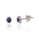 14K White Gold Diamond and Sapphire Stud Earrings “Ferro”