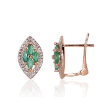 Gold Diamond and Emerald Earrings “Alexandria IV”