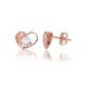14K Red Gold Cubic Zirconia Stud Earrings “Amor II”