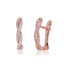 14K Red Gold Diamond Earrings “Roxana III”